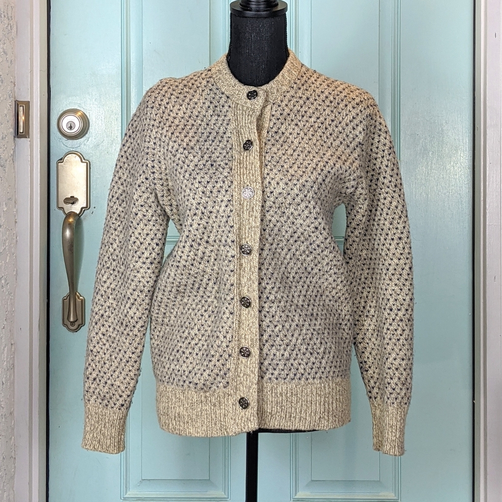 Vintage L.L. Bean Wool Cardigan w Snowflake Button